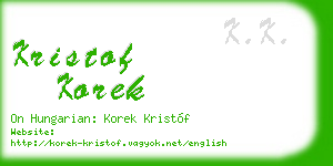 kristof korek business card
